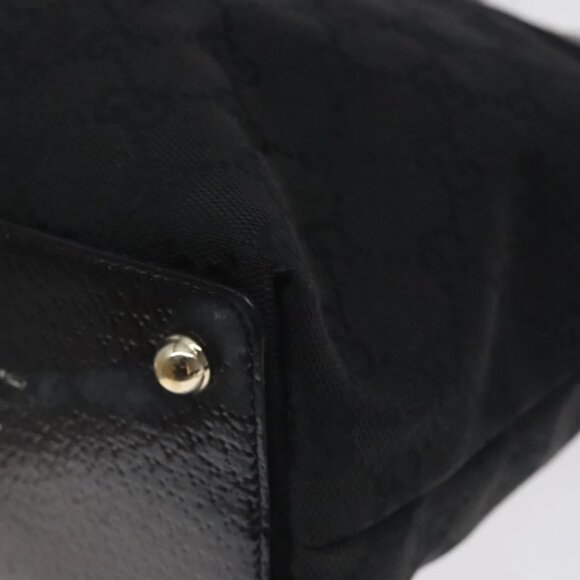 GUCCI GG Canvas Tote Bag Black Gold - Picture 9 of 15